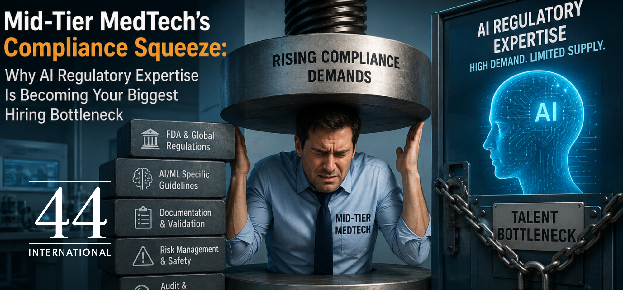 Mid-Tier MedTech's Compliance Squeeze: Why AI Regulatory Expertise Is Becoming Your Biggest Hiring Bottleneck